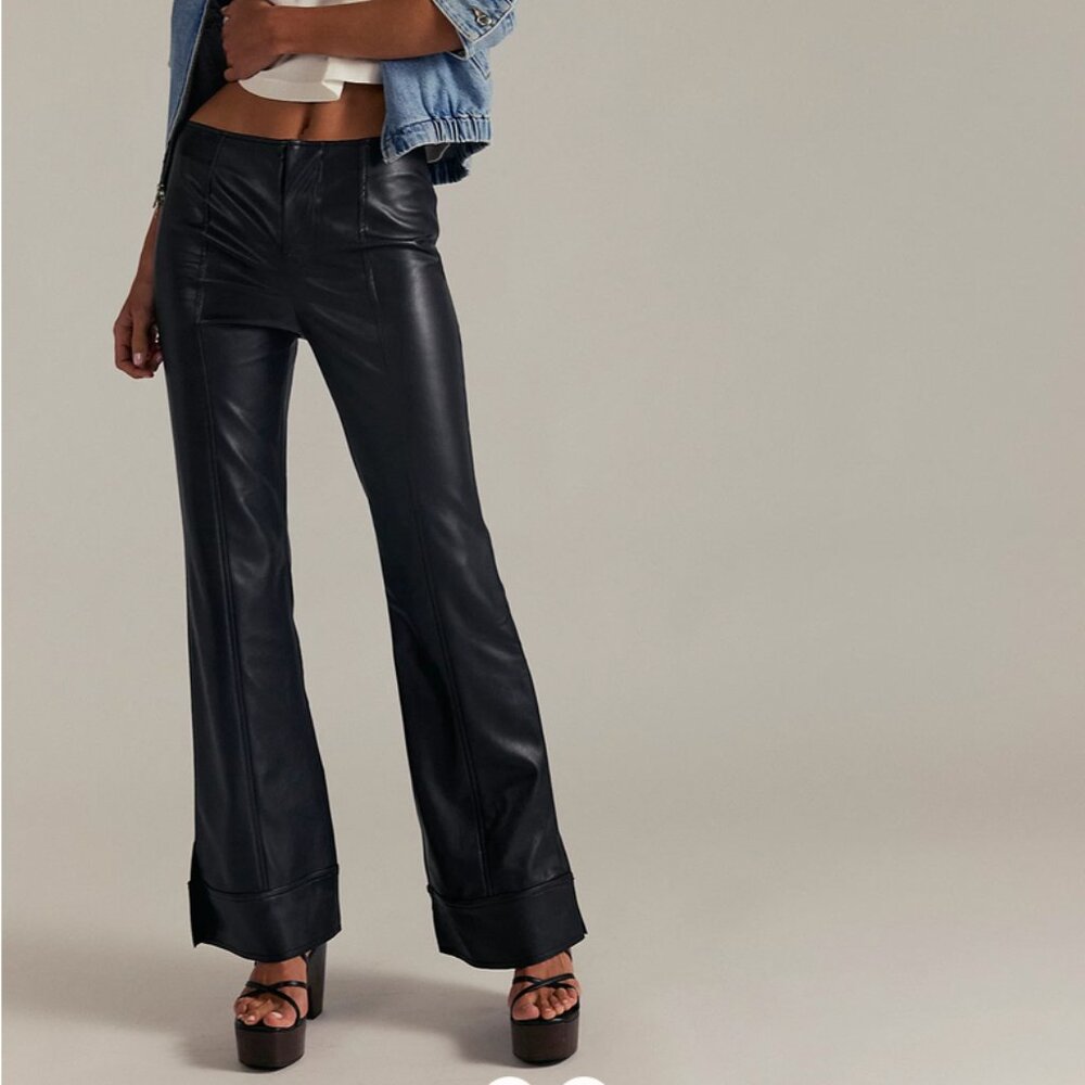 Free People Vegan Leather Flare Pants
